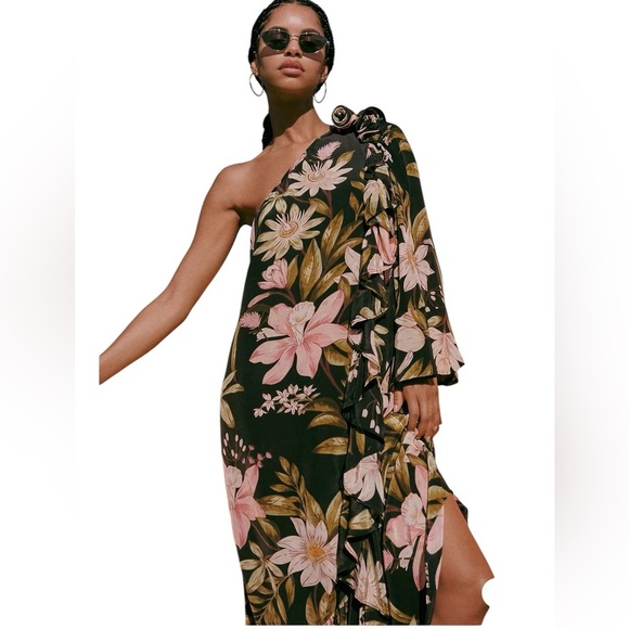 NWT Farm Rio Floral One-Shoulder Dress Dress Size Small - Picture 1 of 9